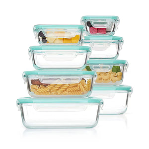 8er Set Glas-Frischhaltedosen Vorratsdosen mit Deckel Meal-Prep-Boxen
