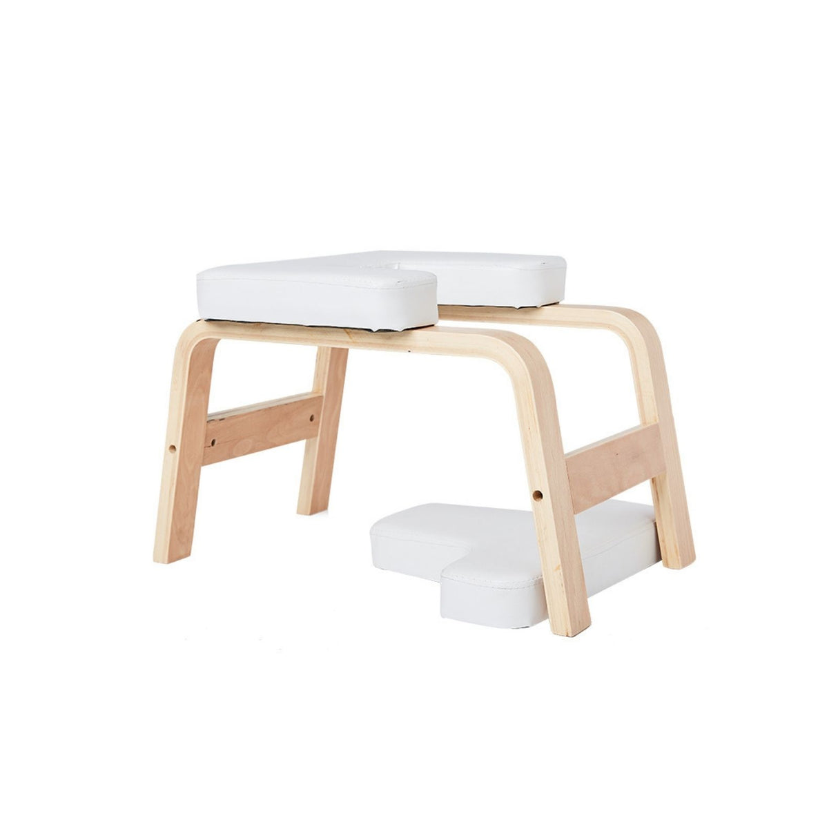 Yoga Kopfstandhocker aus Holz mit Kissen Übungshocker Fusshocker