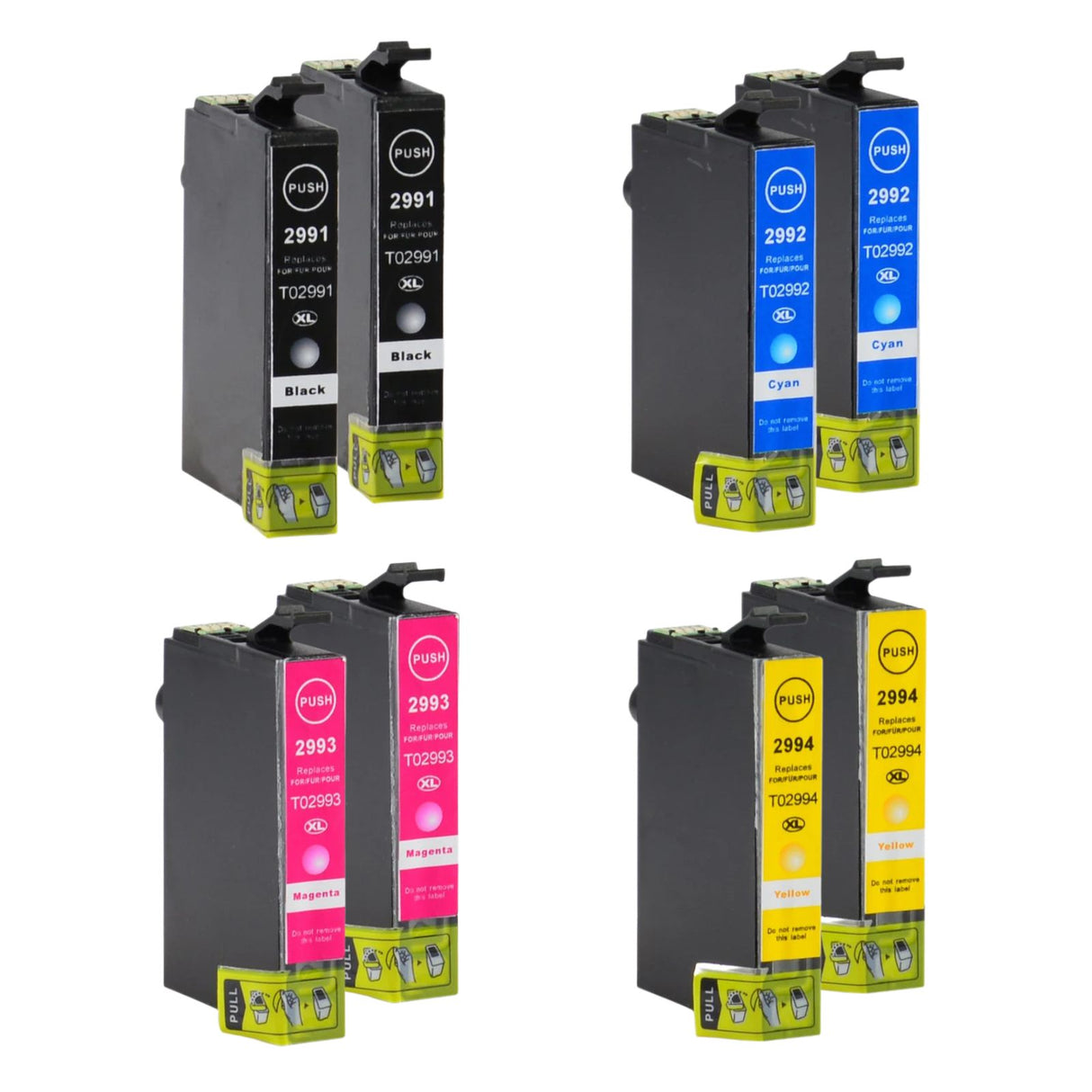 Kompatible Tintenpatrone XL für Epson Expression Home XP-255 - Black Cyan Yellow Magenta - 8er Set