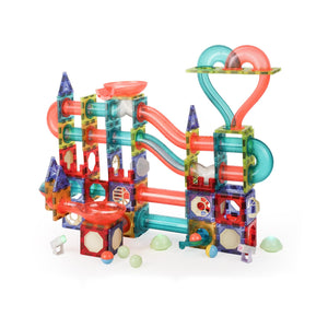 205-tlg. Magnetbahn Magnetische Kugelbahn Magnetbausteine Murmelbahn