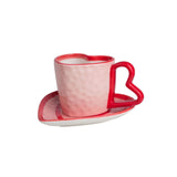 Herztasse mit Untertasse Henkeltasse Becher Kaffeetasse Teetasse