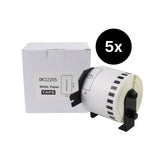 5er-Set Alternative Etikettenrolle zu Brother DK-22205 Etiketten