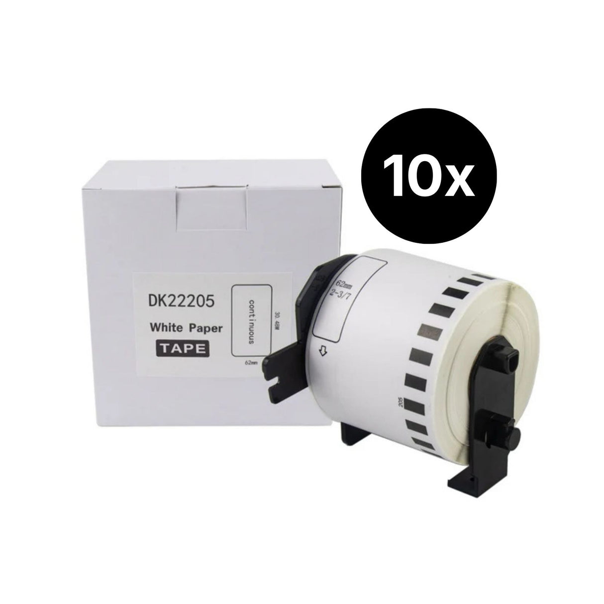 10er-Set Alternative Etikettenrolle zu Brother DK-22205 Etiketten