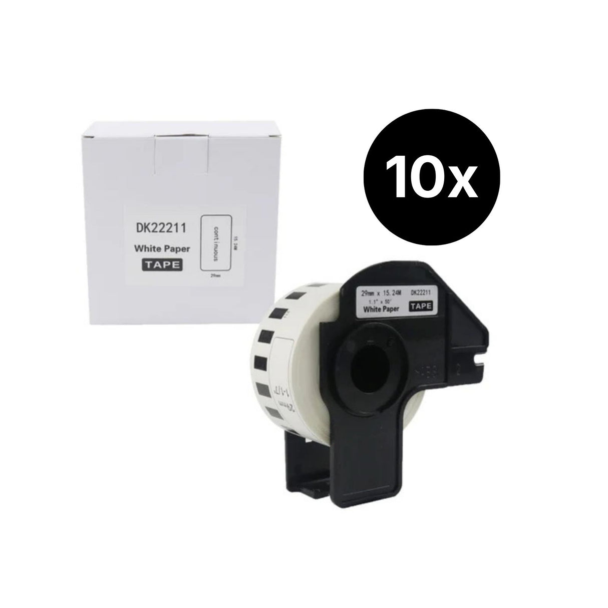 10er-Set Alternative Etikettenrolle zu Brother DK-22211 Etiketten