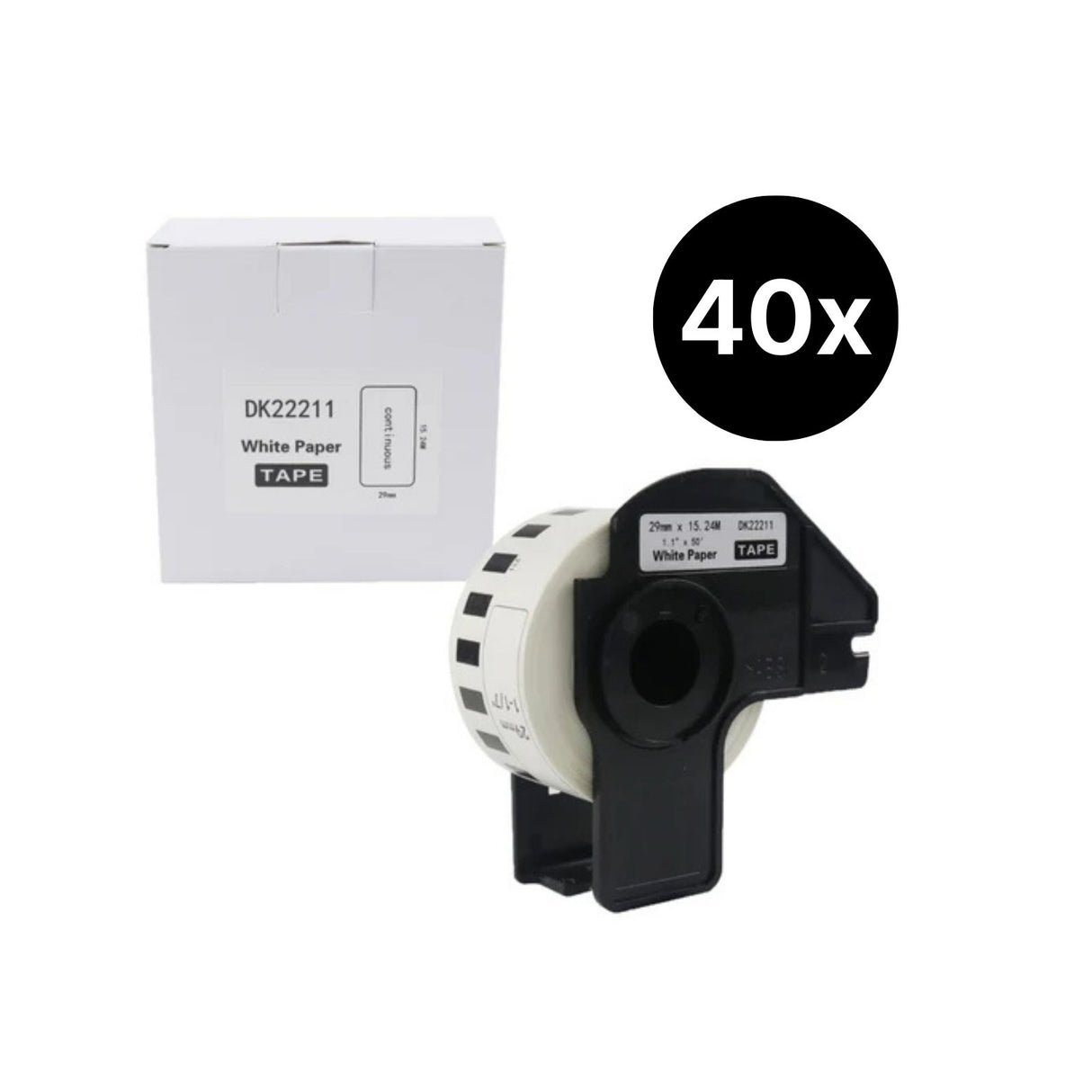 40er-Set Alternative Etikettenrolle zu Brother DK-22211 Etiketten