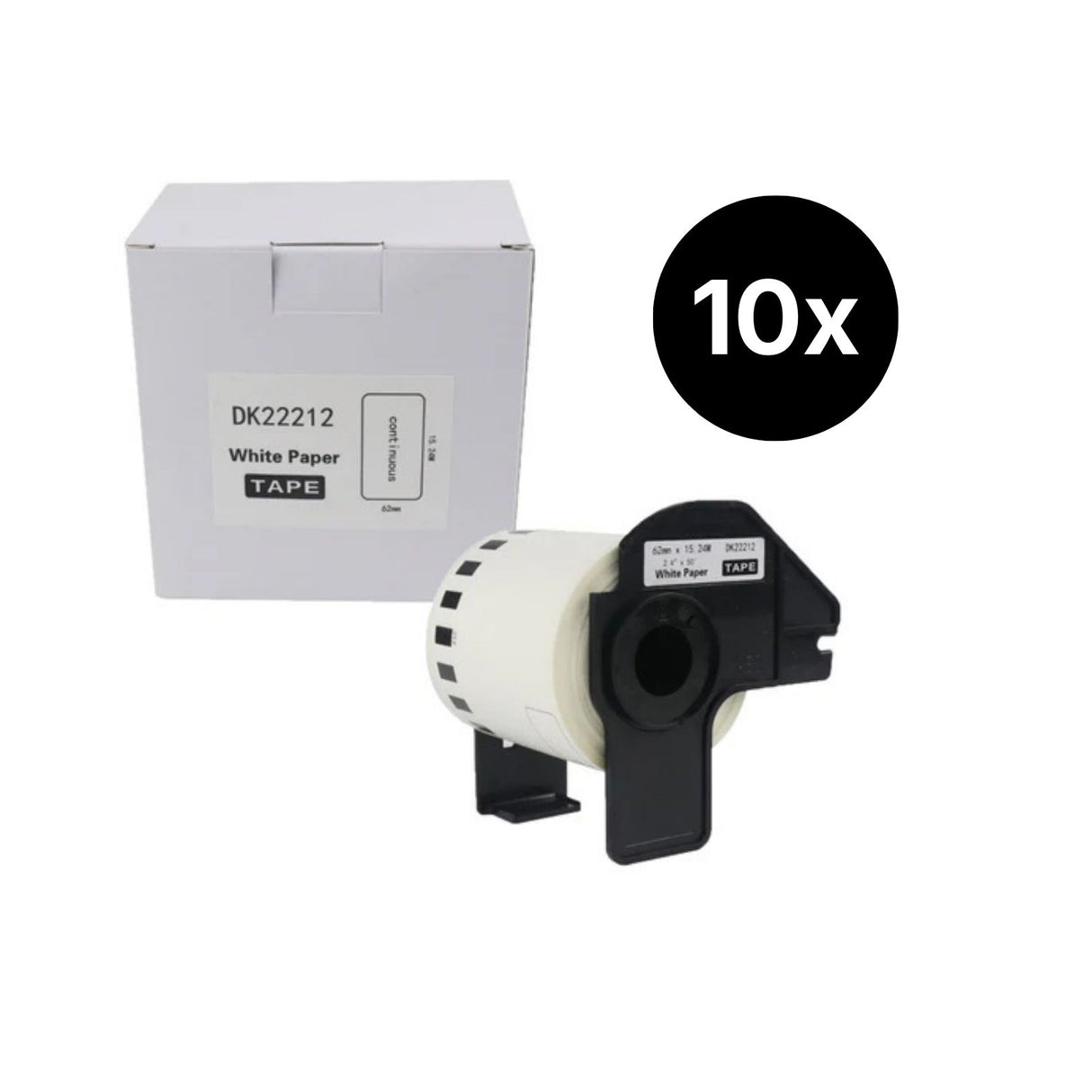 10er-Set Alternative Etikettenrolle zu Brother DK-22212 Etiketten