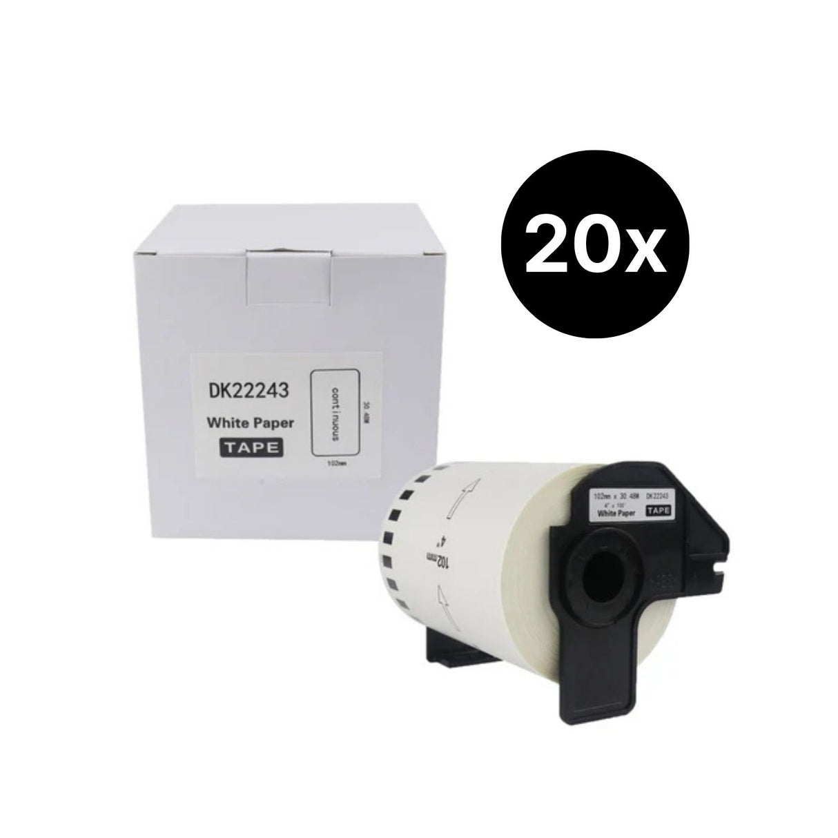 20er-Set Alternative Etikettenrolle zu Brother DK-22243 Etiketten