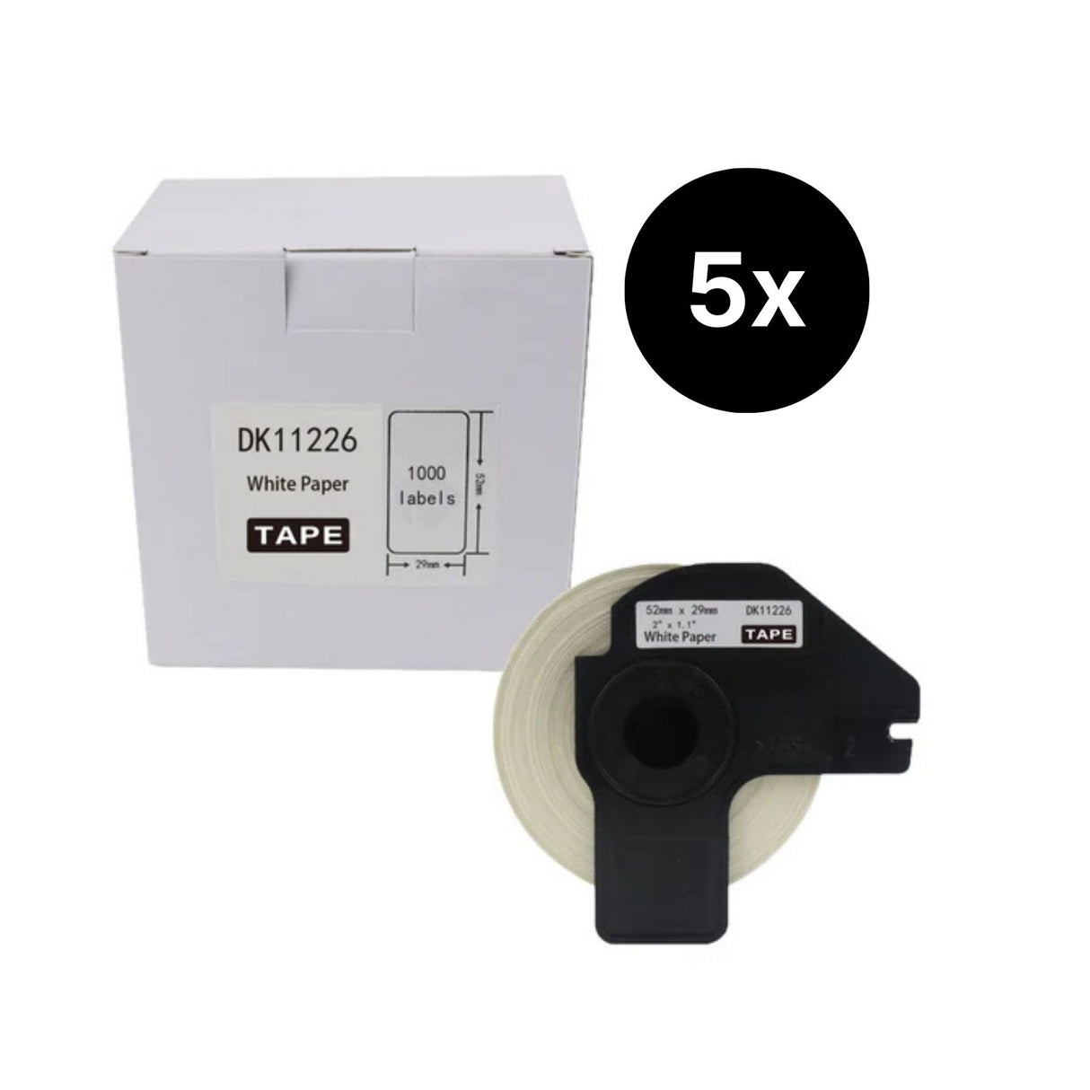 5er-Set Alternative Etikettenrolle zu Brother DK-11226 Etiketten