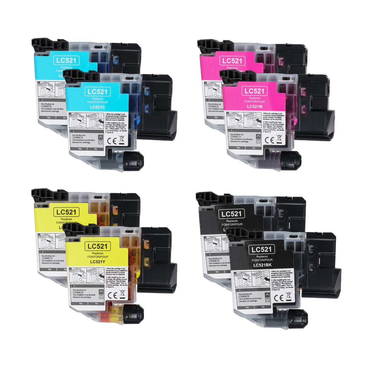 Kompatible Tintenpatrone für Brother DCP-J1360DW - Black Cyan Yellow Magenta - 8er Set