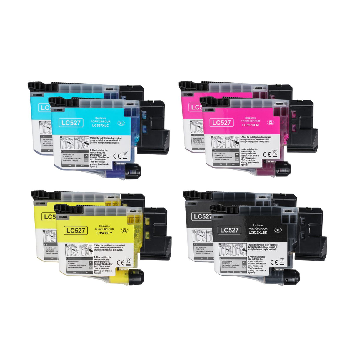 Kompatible Tintenpatrone XL für Brother MFC-J4550DW - Black Cyan Yellow Magenta - 8er Set