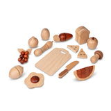 30-tlg. Holz-Lebensmittel-Set Schneide-Lebensmittel Kinder-Küchenset