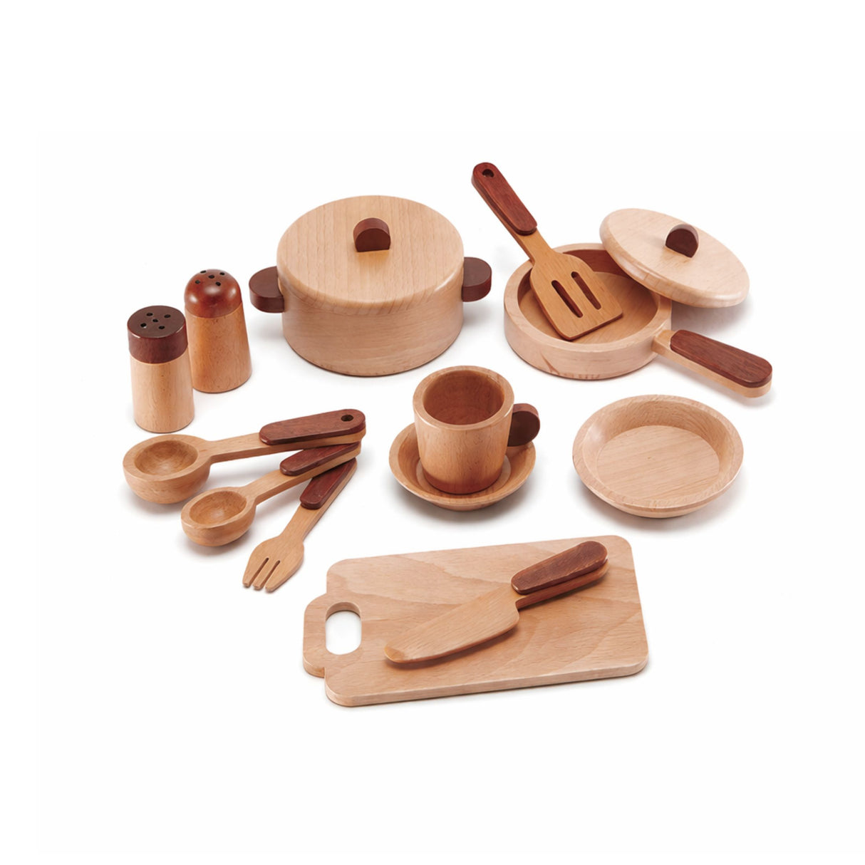 15-tlg. Holz-Küchenzubehör-Set Kinder-Kochgeschirr Kinder-Küchenset