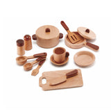 15-tlg. Holz-Küchenzubehör-Set Kinder-Kochgeschirr Kinder-Küchenset