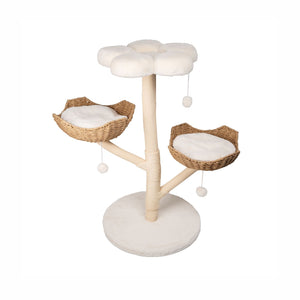 Kratzbaum mit Körben und Plattform Katzenbaum Katzenspielzeug Kletterbaum
