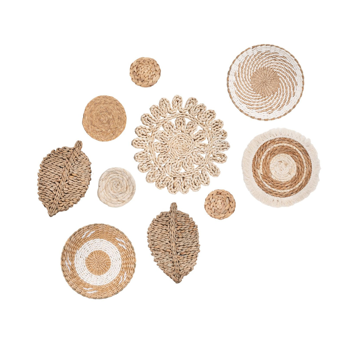 10-tlg. Set Boho-Wandteller Dekoelement Wanddeko Wandschmuck Boho-Stil