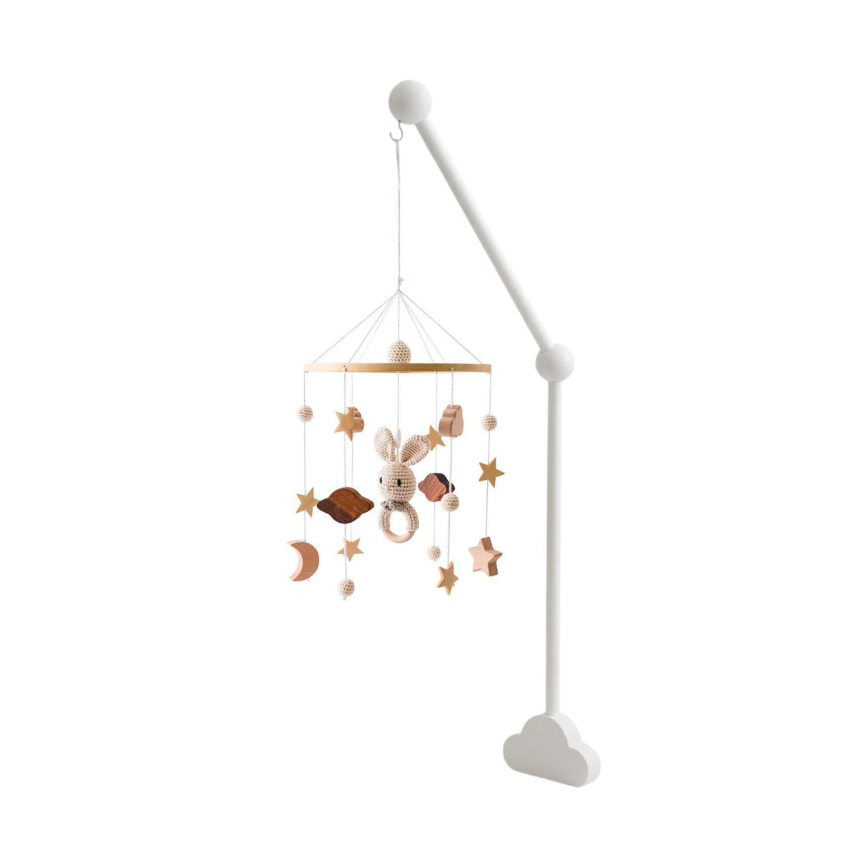 Mobile mit Halterung Hase Beige Babymobile mit Mobilearm