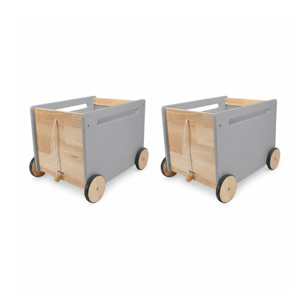 2er-Set Holz-Bücherkiste auf Rollen Spielzeugtruhe Spielzeugkiste