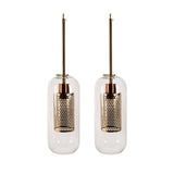 2er-Set Glas-Pendelleuchte Hängelampe Deckenleuchte Pendellampe Lampe
