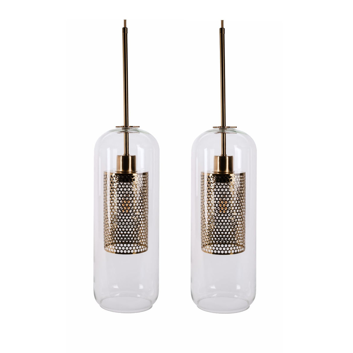 2er-Set Glas-Pendelleuchte Pendellampe Deckenleuchte Lampe Hängelampe