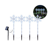 4er-Set LED-Dekoleuchte Gartenbeleuchtung Schneeflocke Solarleuchte