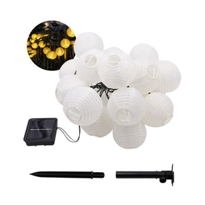 LED-Solar-Gartenbeleuchtung 6.5m Lampion-Dekoleuchte Outdoorleuchte