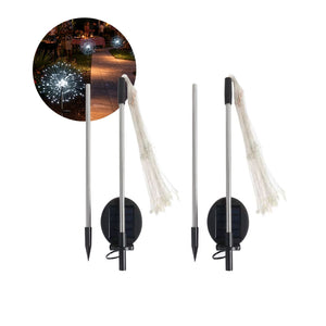 2er-Set LED Solar-Gartenleuchten Feuerwerksleuchten Dekoleuchten