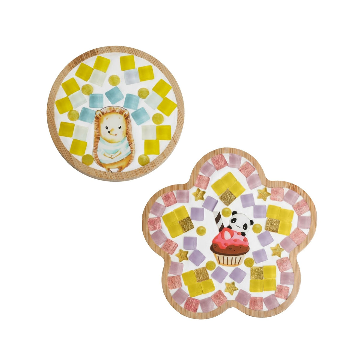 2er-Set DIY-Mosaik-Untersetzer Igel Panda Untersetzer-Bastelset