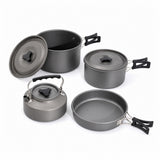 4-tlg. Campinggeschirr Outdoor-Kochgeschirr-Set Kochtopf Bratpfanne