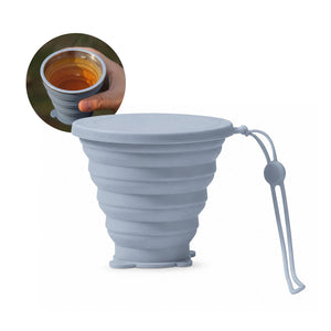 Faltbarer Silikonbecher mit Deckel Trinkbecher Faltbecher Reisebecher