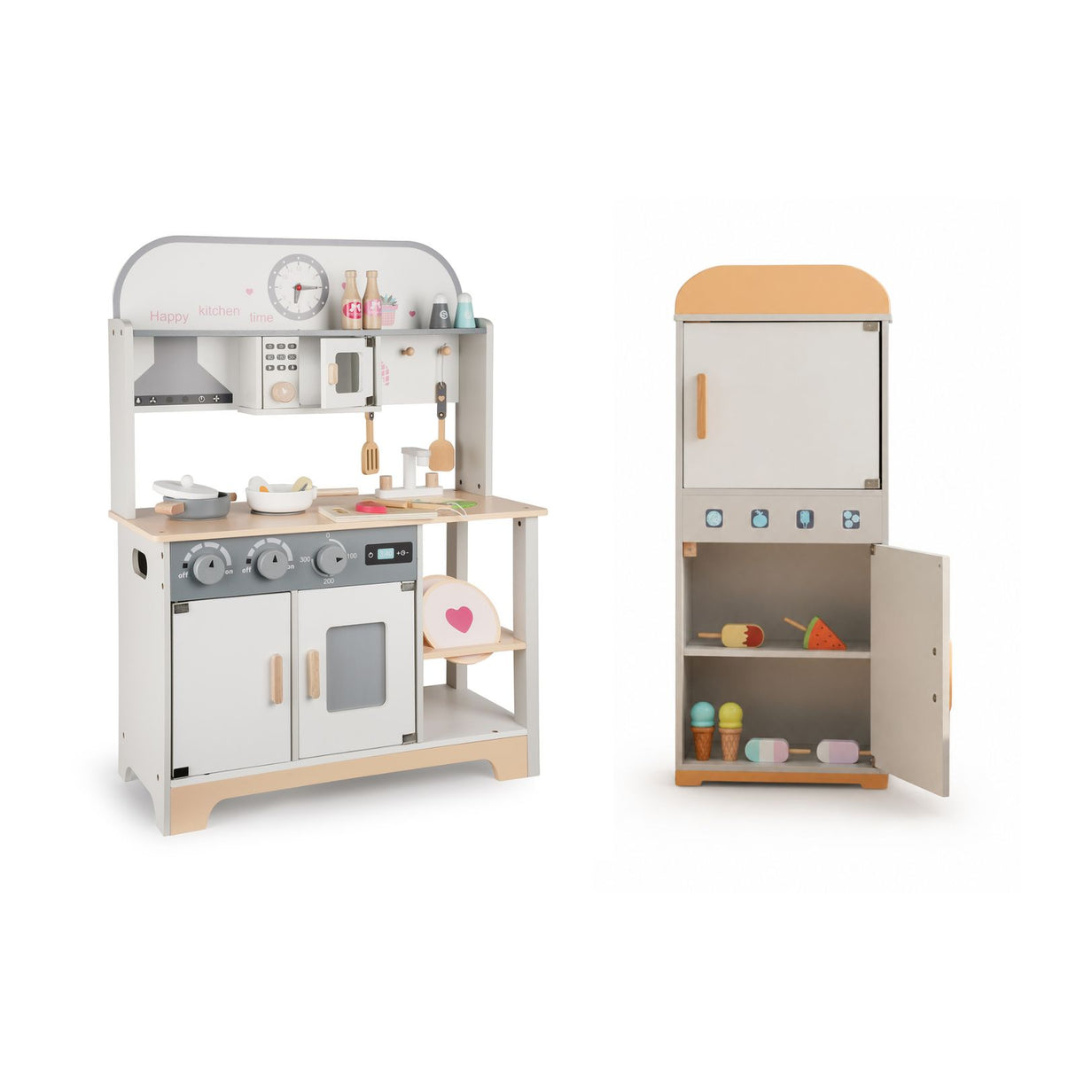2-tlg. Kinder Haushalts-Spielset Kinderküche Kühlschrank