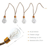 LED-Hanfseil-Lichterkette Gartenbeleuchtung Solar-Leuchtkette Lampe