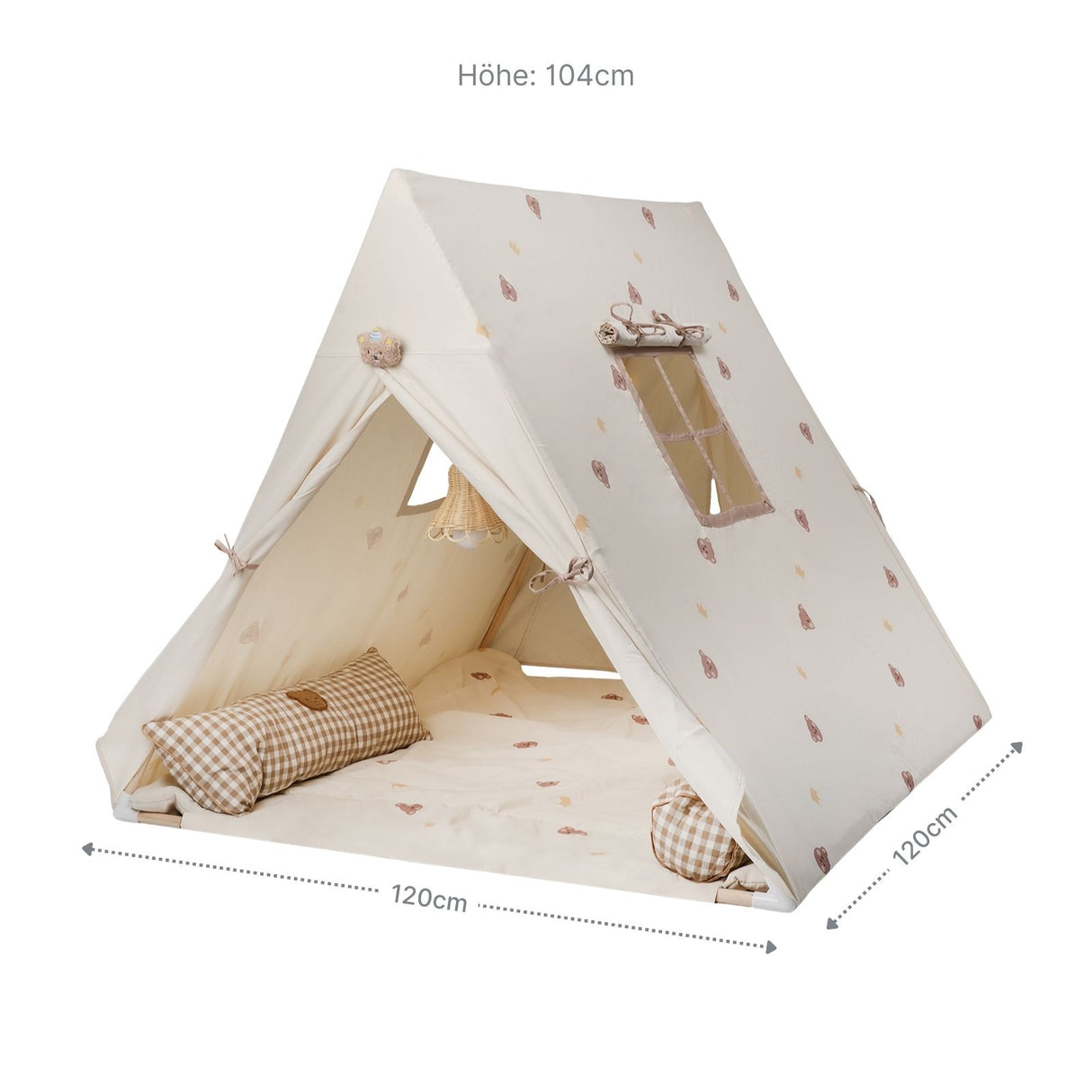 Spielzelt mit Lampe Kinderzelt Kuschelzelt Tipi für Kinder Indoor-Zelt