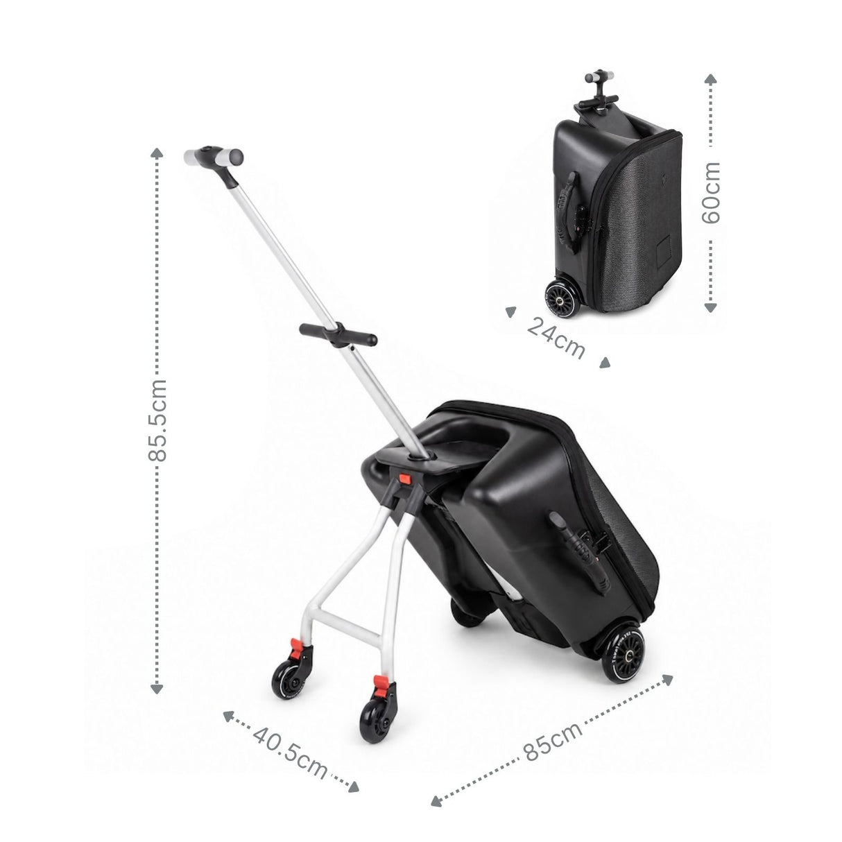 2in1 Kinderwagenkoffer Buggy Trolley Hartschalenkoffer Handgepäck