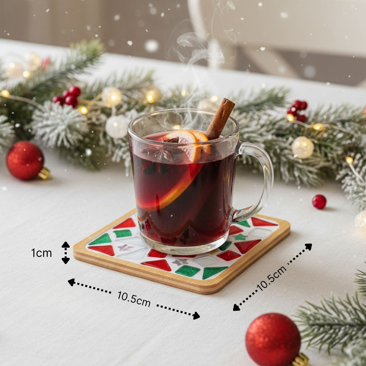 2er-Set DIY-Mosaik-Untersetzer Weihnachtsmann Rentier Bastelset