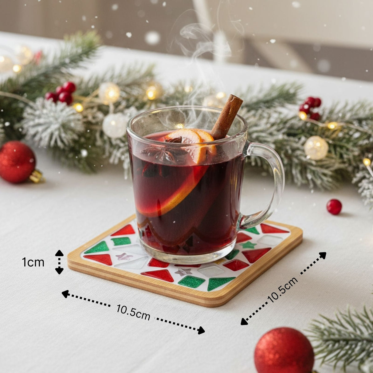 2er-Set DIY-Mosaik-Untersetzer Schneemann Rentier Bastelset