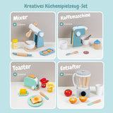 Spielküche mit XXL Spielset Haushaltsgeräte und Frühstücksset