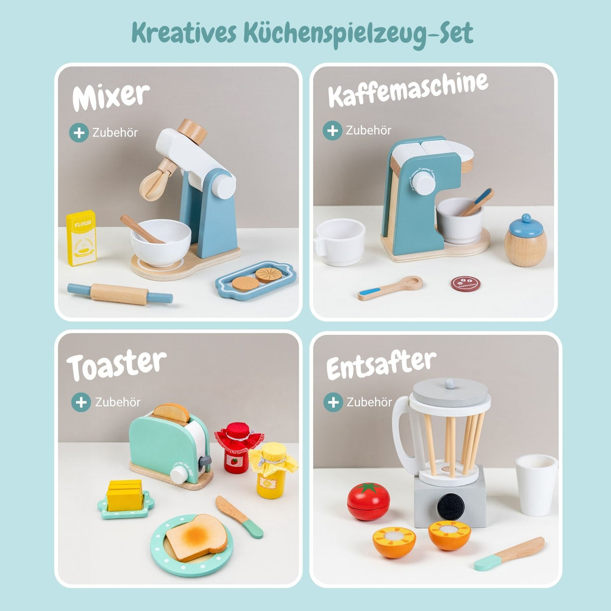 Kinderküche mit XXL Spielset Haushaltsgeräte und Frühstücksset