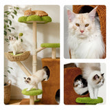 Kratzbaum mit Korb und Höhlen Katzenbaum Katzenspielzeug Kletterbaum