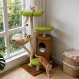 Kratzbaum mit Korb und Höhlen Katzenbaum Katzenspielzeug Kletterbaum