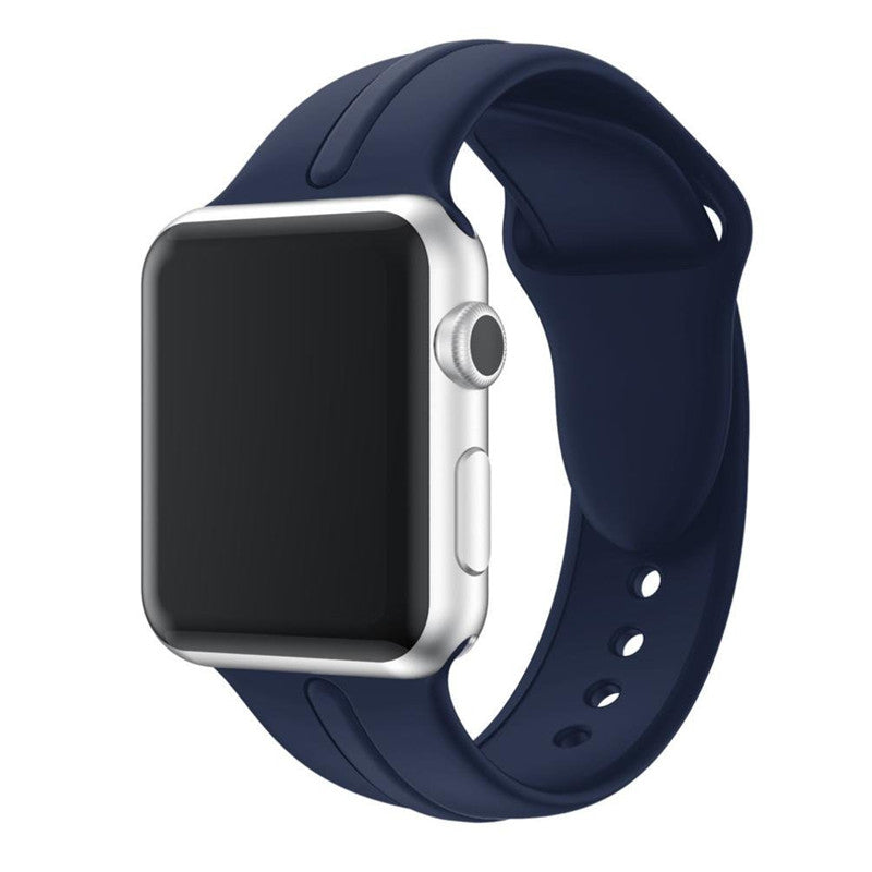 Apple Watch 44mm / 42mm Silikon Armband S/M DUNKELBLAU