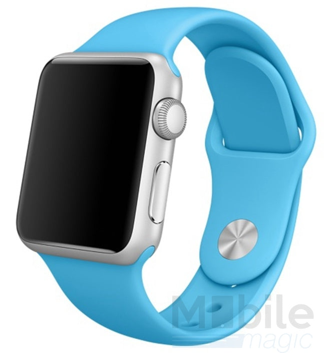 Apple Watch 44mm / 42mm Silikon Armband S/M BLAU