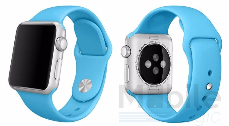 Apple Watch 44mm / 42mm Silikon Armband S/M BLAU