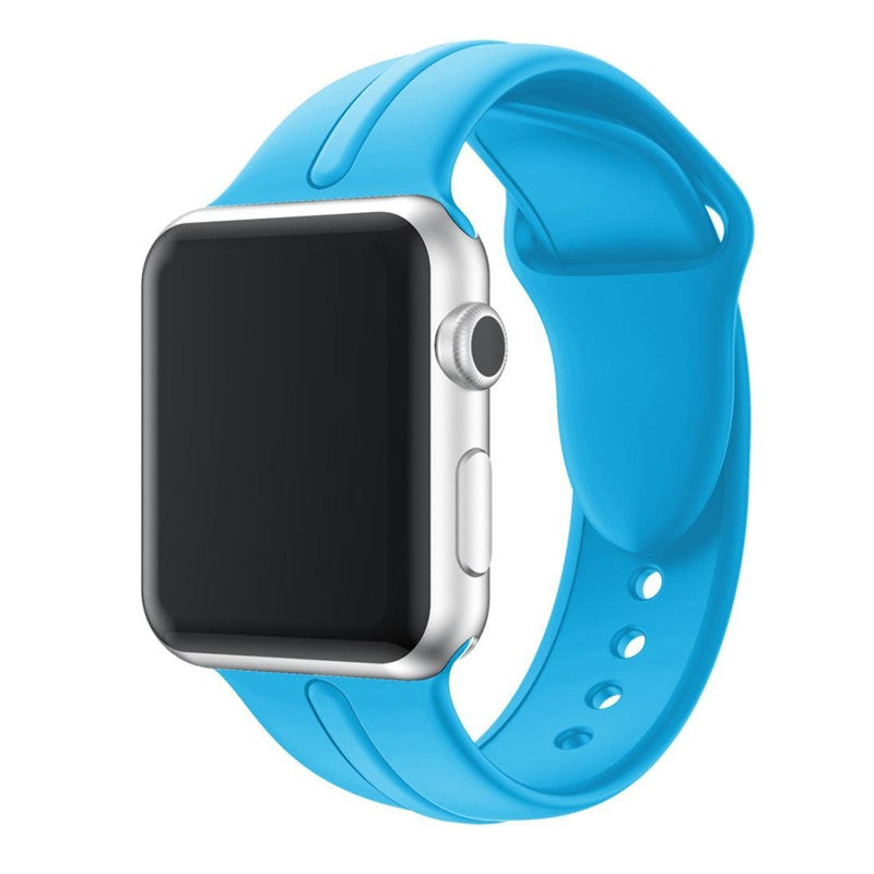 Apple Watch 44mm / 42mm Silikon Armband S/M BLAU