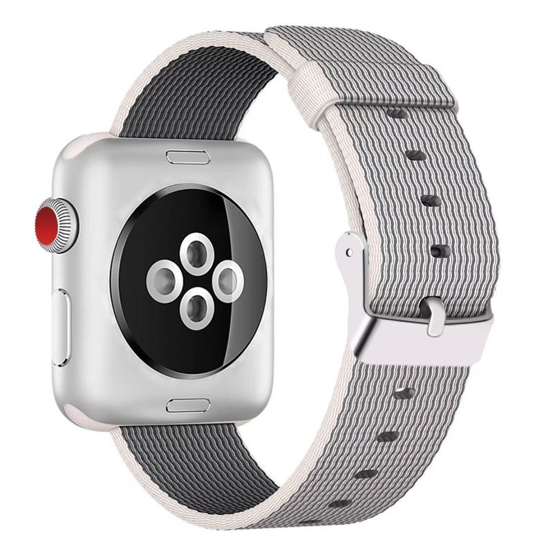 Apple Watch 44mm / 42mm Nylon Stoff Armband Schnalle mit Dorn WEISS