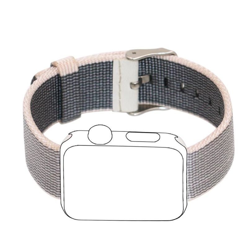 Apple Watch 44mm / 42mm Nylon Stoff Armband Schnalle mit Dorn WEISS