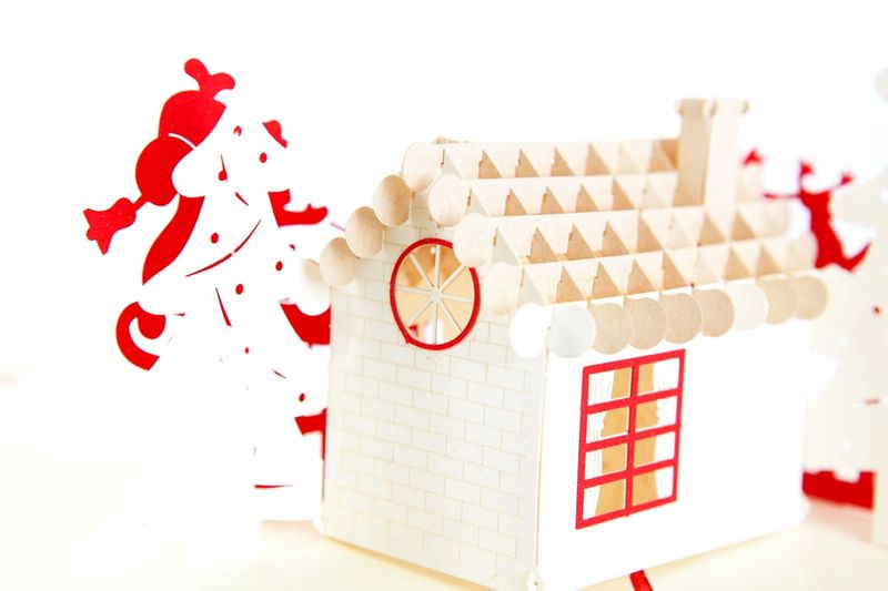 Handgemachte 3D Weihnachtskarte Winterschloss Grusskarte Festtagskarte