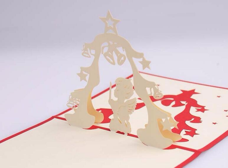 Handgemachte 3D Weihnachtskarte Christkind Grusskarte Festtagskarte