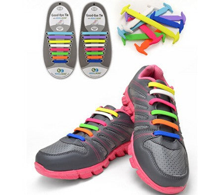 12 Lazy Shoelace Elastische Schnürsenkel Schuhband Sneaker Lauf Sportliche GRAU