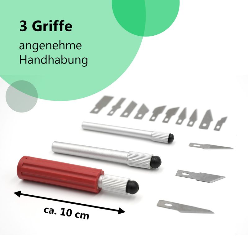 Fußpflege Instrumente Profi Skalpell Mit Alugriff & 10 Klingen - Präzisionsmesser Für Modellbau, Basteln & Mehr Bastelmesser R.E.M - Foto 9