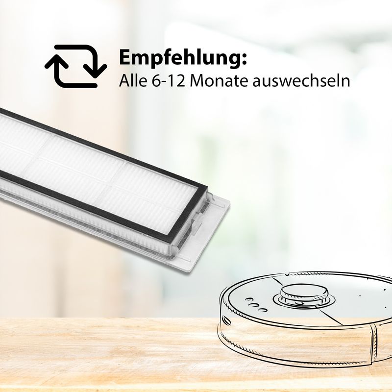 Alternativer HEPA-Filter kompatibel mit Roborock Serie S5 S6
